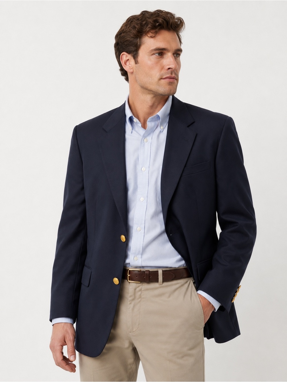 Brooks Brother Country Club Blazer Men 40R Loro Piana Wool Gold Button Coat